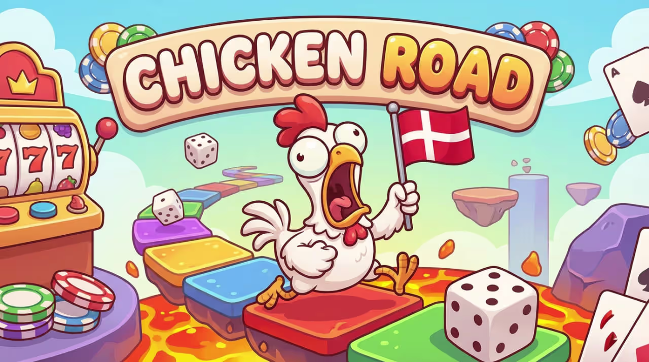 Chicken Road gameplay med hønsen på vejen
